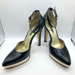 Nine West Stilettos Black Leather Heels Women’s Shoe Size 8 MSRP $98